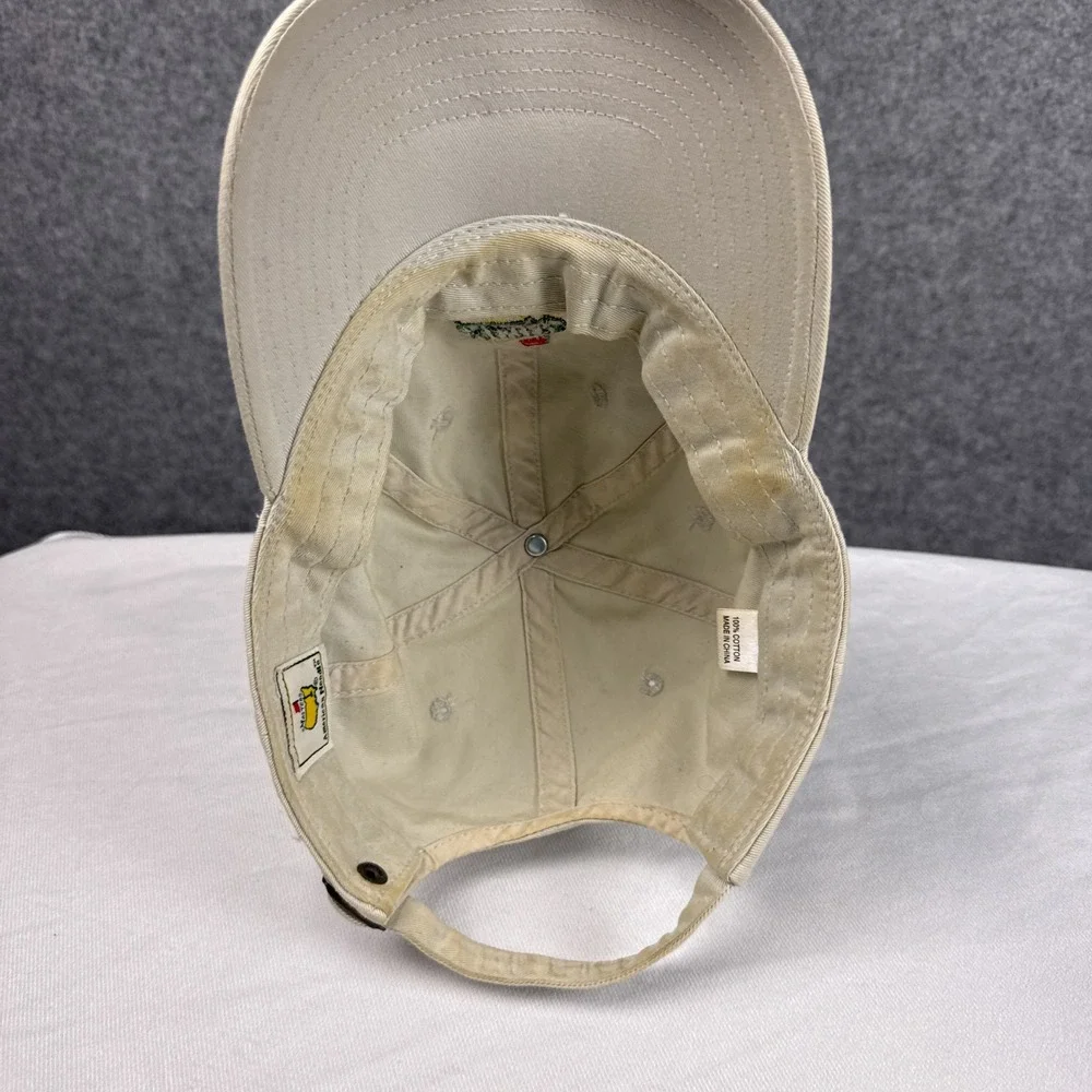 American Needle Masters Golf Hat Adjustable Khaki Cotton Embroidered Logo Cap